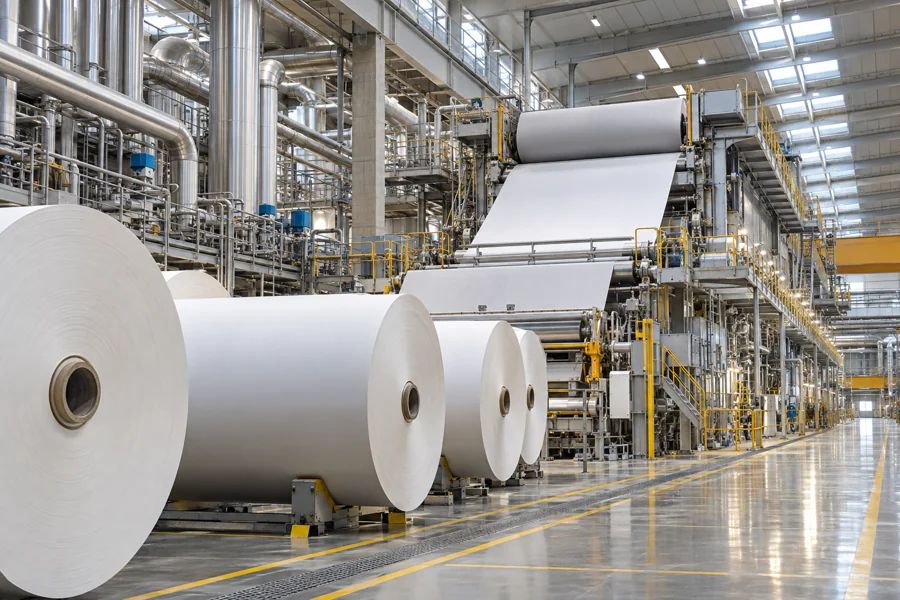 Planta industrial de celulosa y papel